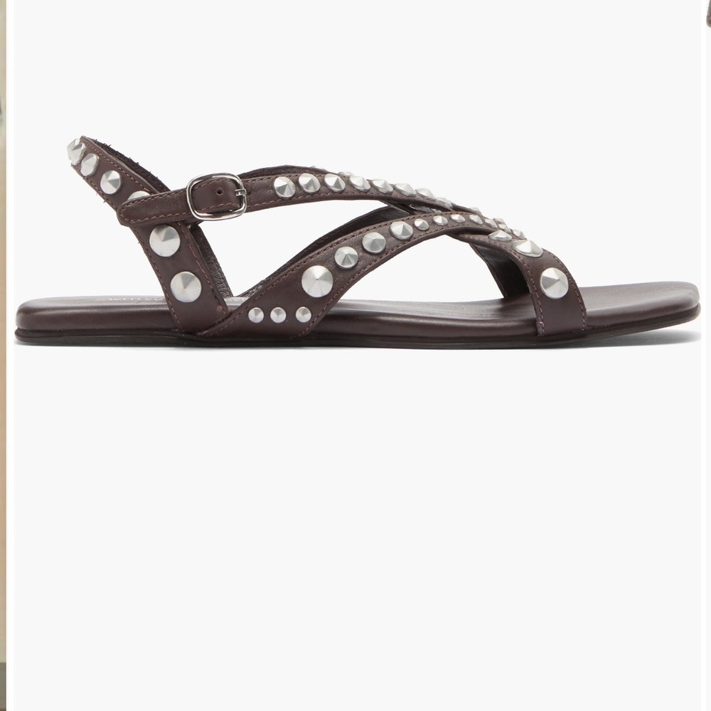 Jeffrey Campbell Brown Studded Leather Sandals